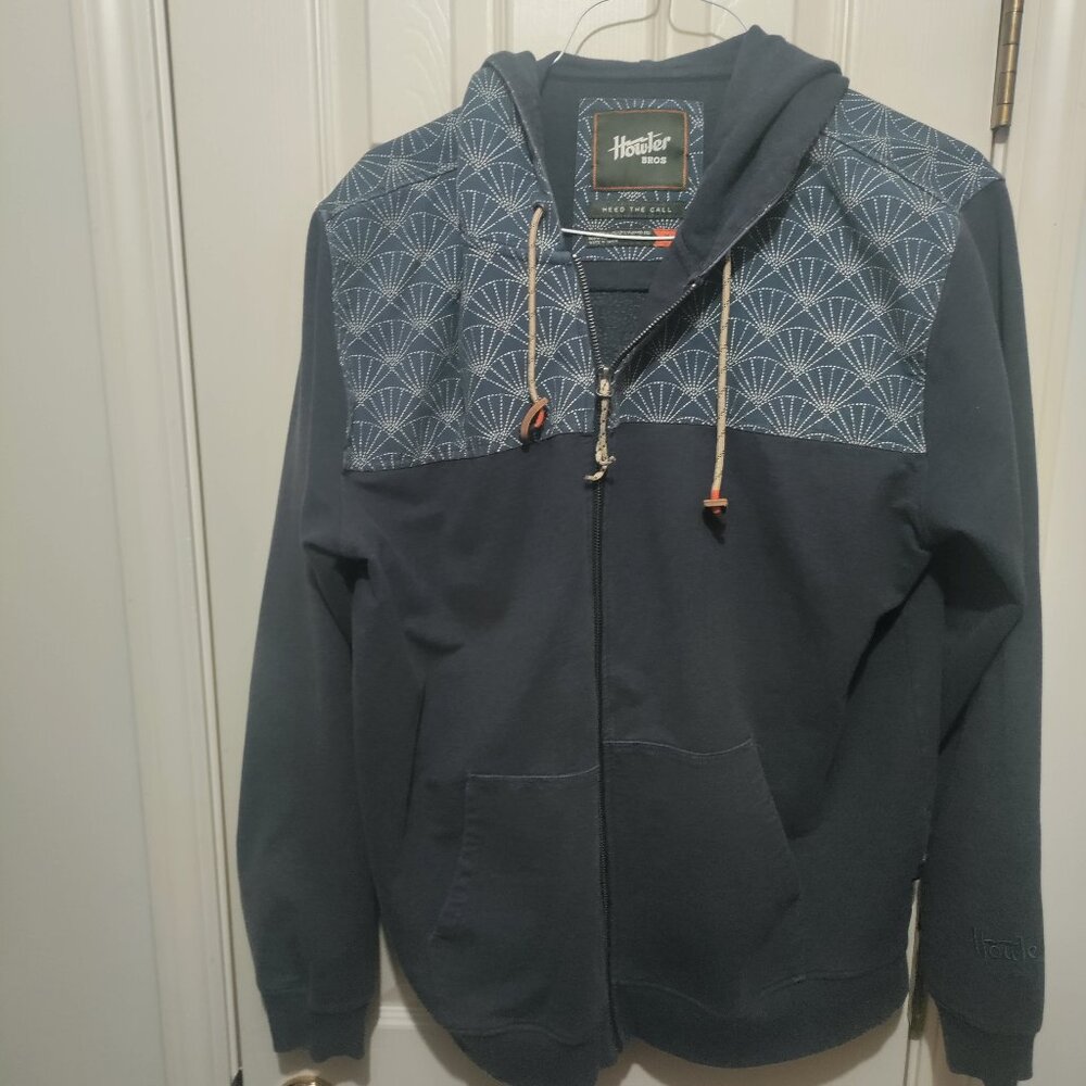 Howler Brothers XL Mens Shaman Hoodie Blue Geometric Full Zip